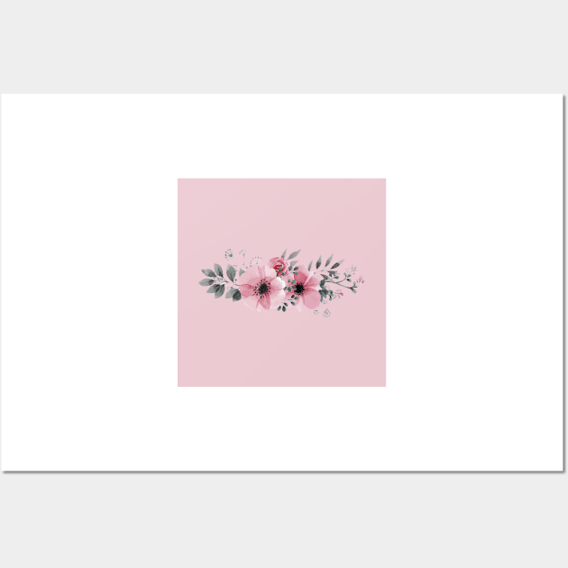 Pink Flower Wall Art by ArtoTee